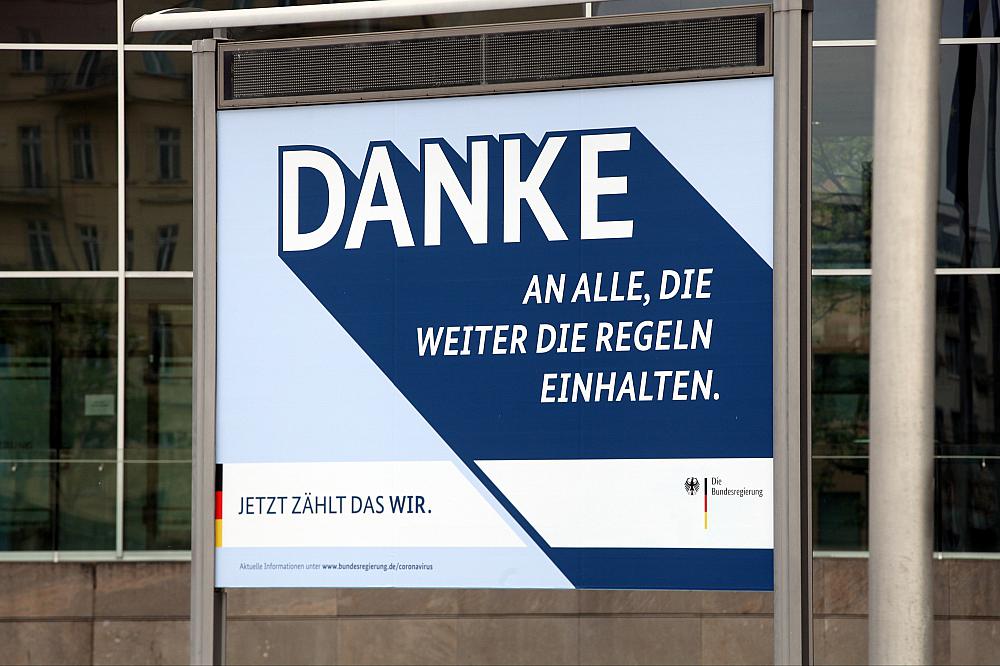 Werbung der Bundesregierung in Coronakrise