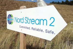 Hinweisschild Nord Stream 2