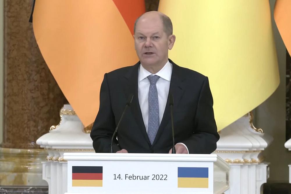 Olaf Scholz am 14.02.2022 in Kiew