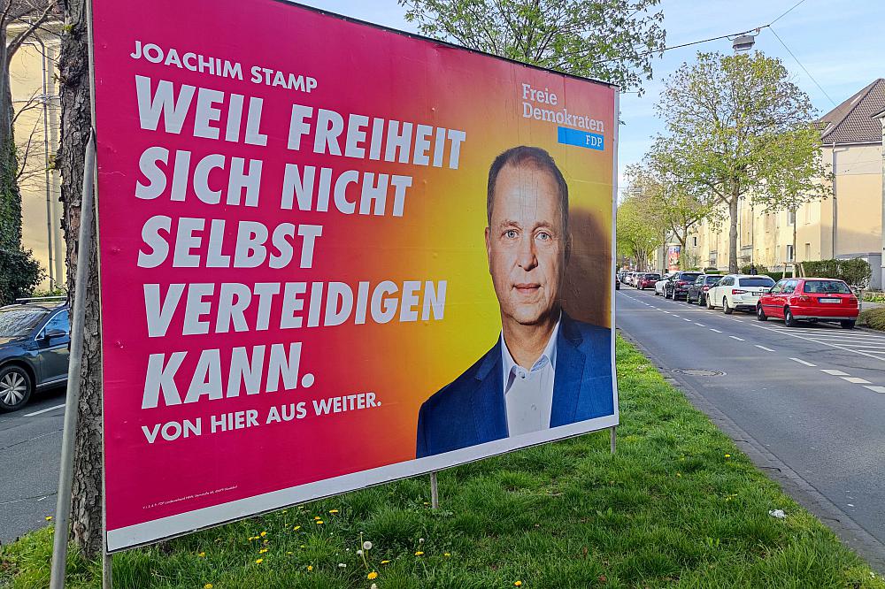 FDP-Plakat zur NRW-Landtagswahl 2022