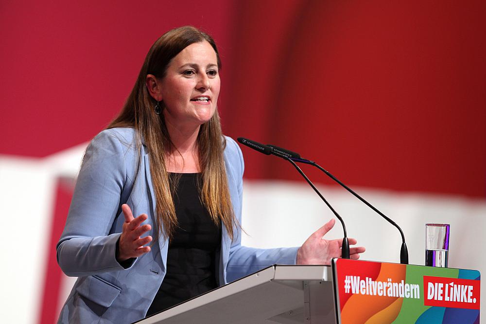 Janine Wissler auf Erfurter Parteitag 2022