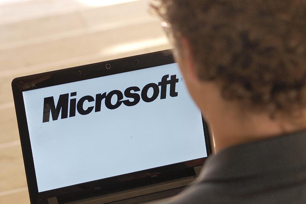 Microsoft-Logo auf einem Computer