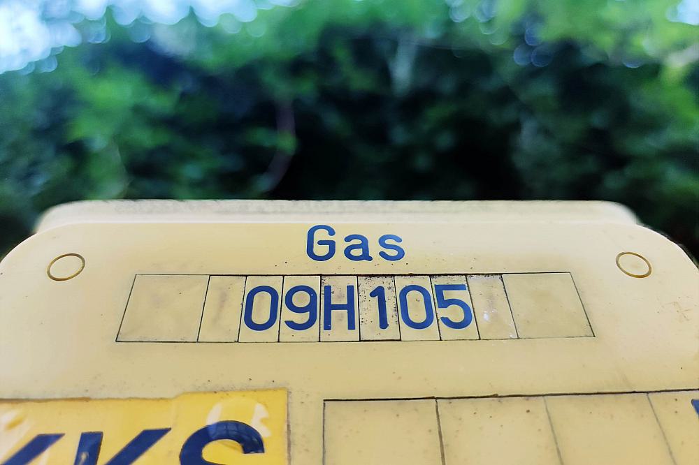 Gas-Hinweisschild