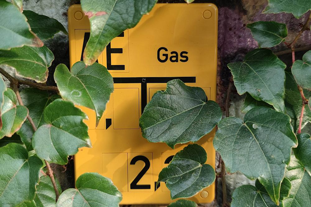 Gas-Hinweisschild (Archiv)