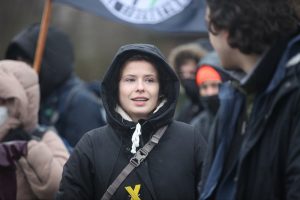 Luisa Neubauer bei einer Demo bei Lützerath im Januar 2023