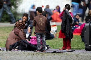 Flüchtlinge an einer Aufnahmestelle (Archiv)