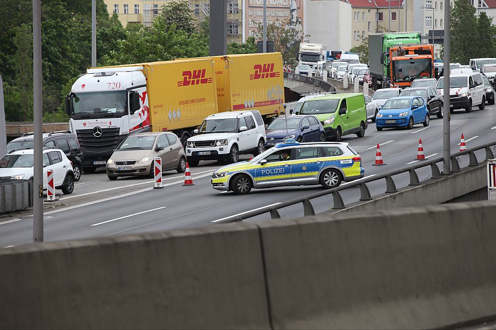 Absperrung wegen Klimaprotest am 16.05.2023