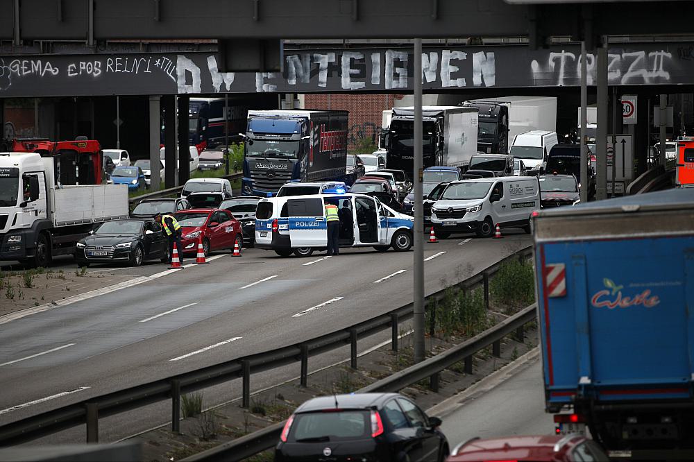 Absperrung wegen Klimaprotest am 16.05.2023