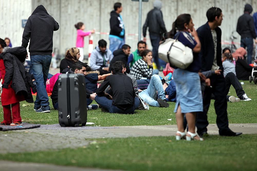 Flüchtlinge an einer Aufnahmestelle (Archiv)