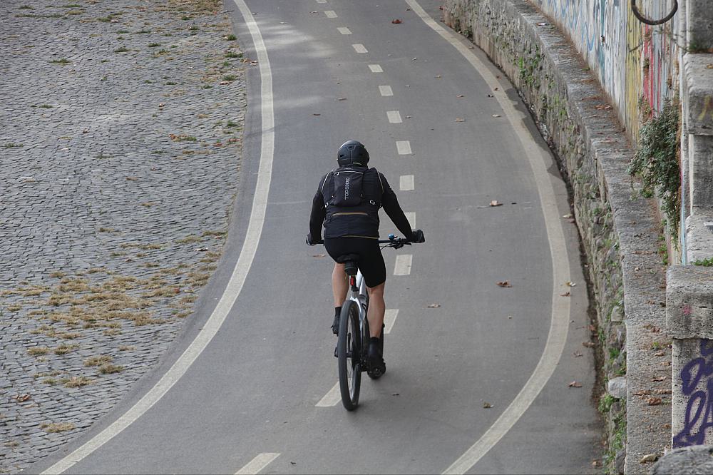 Fahrradfahrer auf Fahrradweg (Archiv)