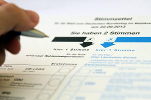 Stimmzettel für die Bundestagswahl am 22.09.2013