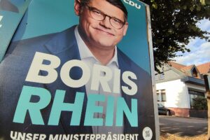 CDU-Wahlplakat zur Landtagswahl in Hessen 2023