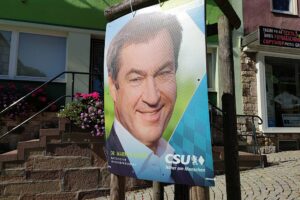 CSU-Wahlplakat zur Landtagswahl in Bayern 2023 am 15.09.2023