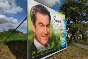 CSU-Wahlplakat zur Landtagswahl in Bayern 2023