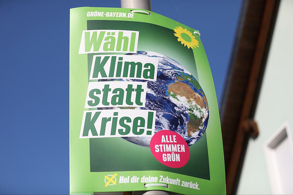 Grünen-Wahlplakat zur Landtagswahl in Bayern 2023 (Archiv)