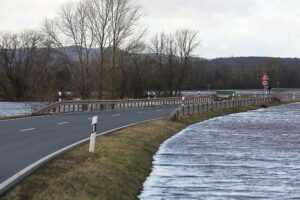 Hochwasserlage im Landkreis Mansfeld-Südharz am 03.01.2024