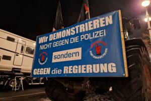Demo von Lkw-Fahrern am 18.01.2024