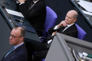 Friedrich Merz und Olaf Scholz am 31.01.2024