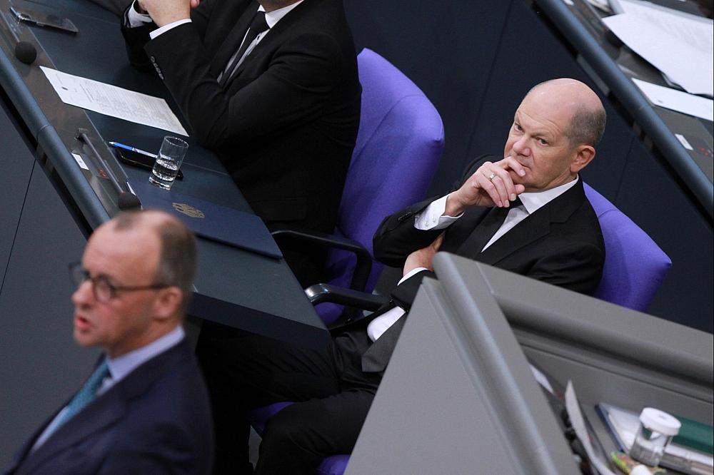 Friedrich Merz und Olaf Scholz am 31.01.2024