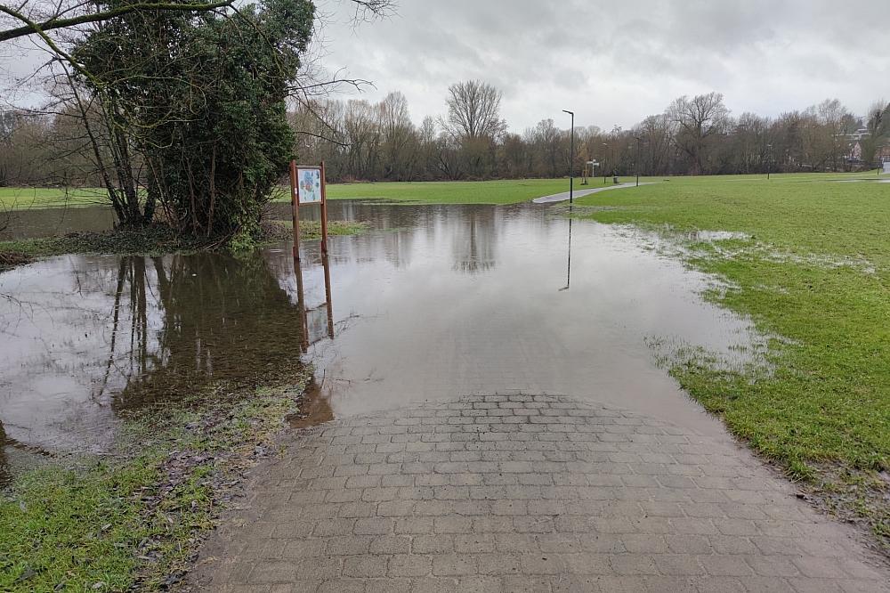 Hochwasser an der Fulda im Winter 2023/2024