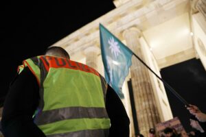 "Smoke-in" vor dem Brandenburger Tor am 31.03.2024