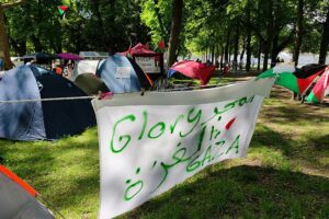 Pro-Palästina Camp an der Uni Bonn am 09.05.2024