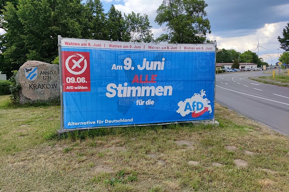 AfD-Wahlplakat in Mecklenburg-Vorpommern am 19.05.2024