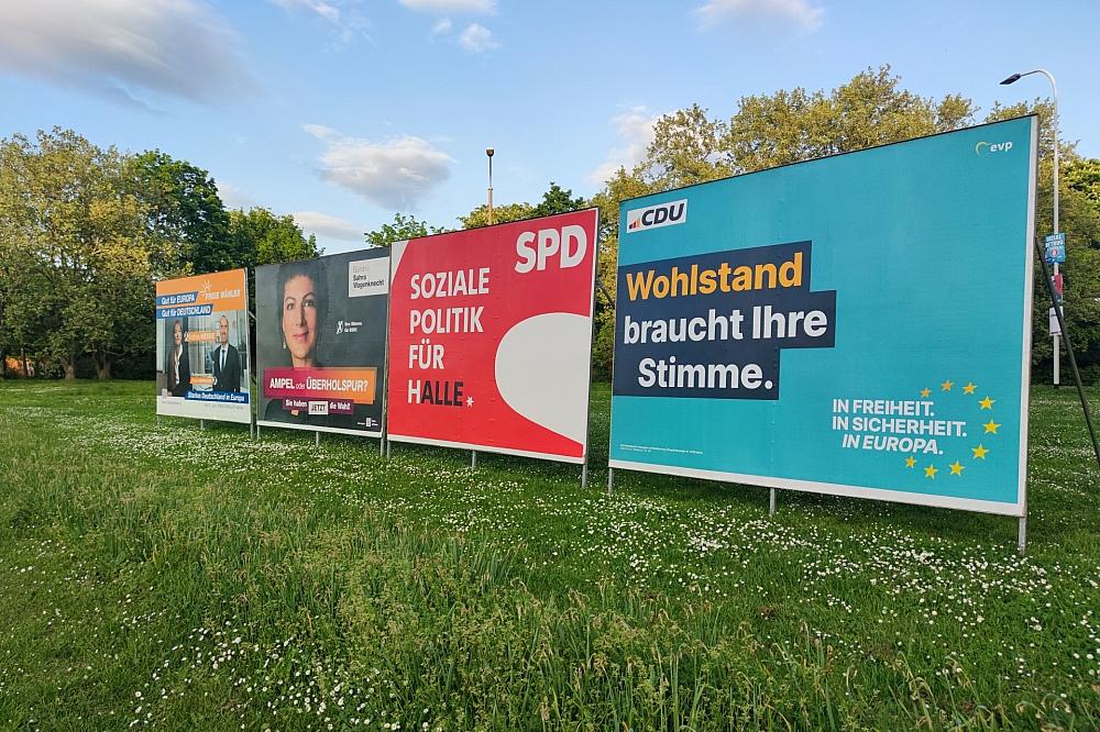 Wahlplakate zur Europawahl und Kommunalwahl in Sachsen-Anhalt (Archiv)