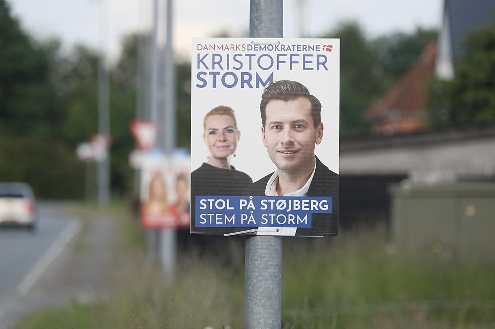 Wahlplakat für die Europawahl in Dänemark am 04.06.2024