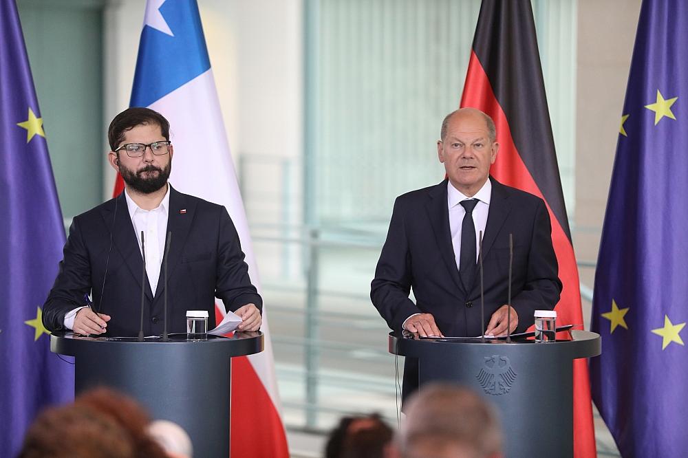 Gabriel Boric Font und Olaf Scholz am 10.06.2024