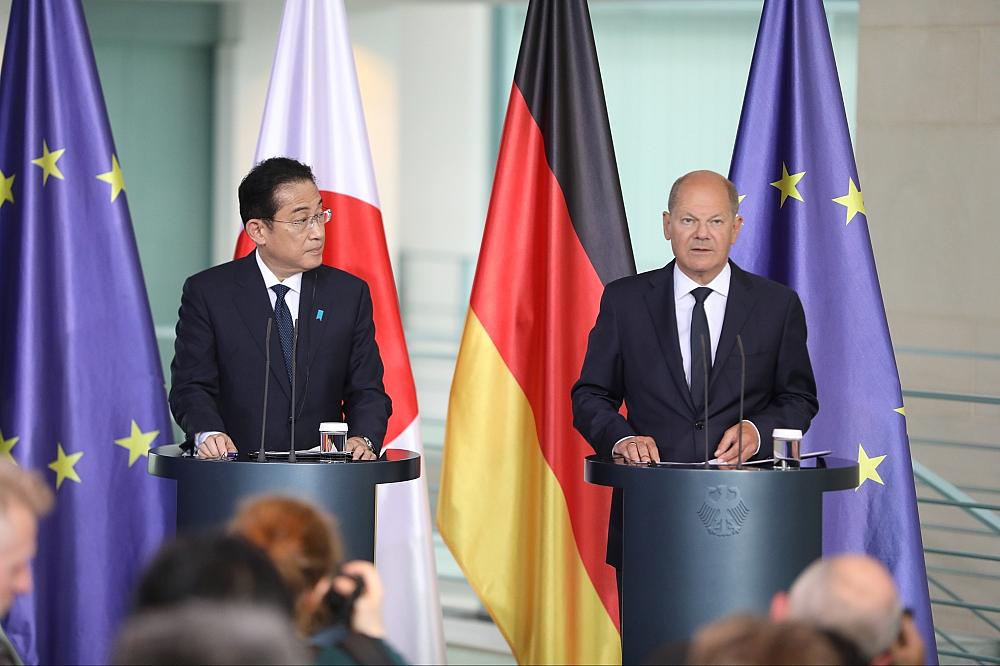 Fumio Kishida und Olaf Scholz am 12.07.2024