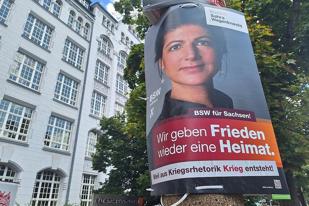 BSW-Wahlplakat zur Landtagswahl in Sachsen (Archiv)