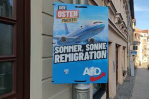 AfD-Wahlplakat zur Landtagswahl in Thüringen am 06.08.2024