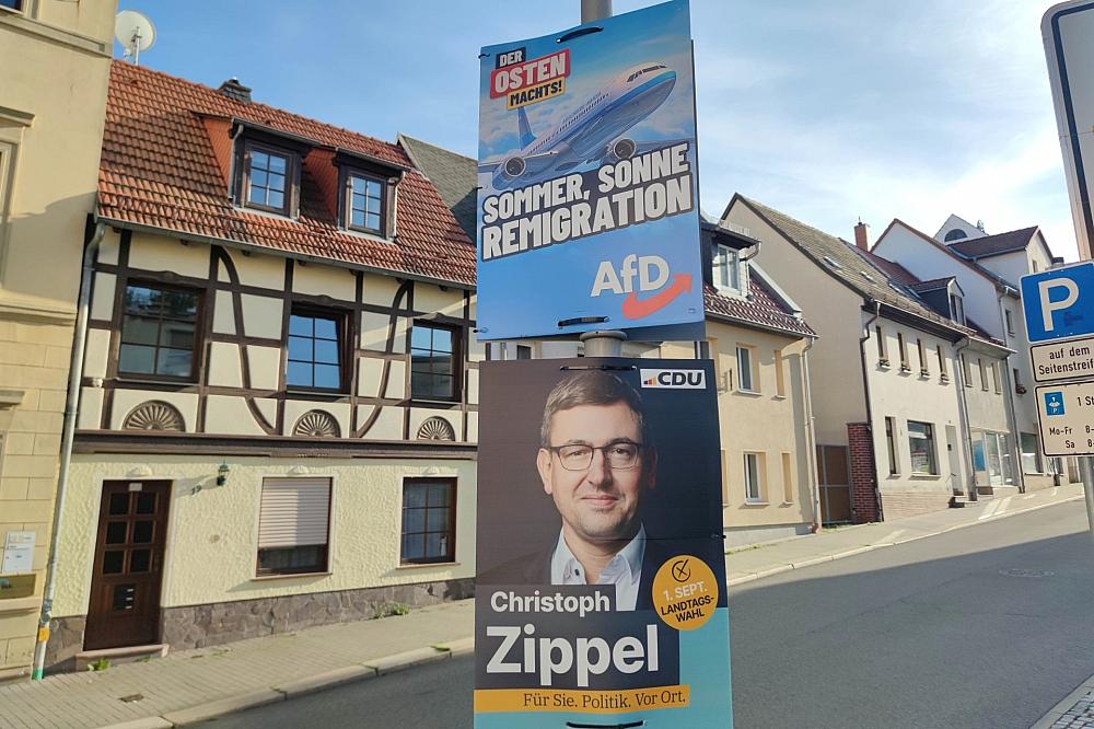 Wahlplakate von AfD und CDU zur Landtagswahl in Thüringen (Archiv)