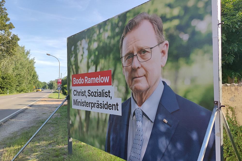 Wahlplakat mit Bodo Ramelow zur Landtagswahl in Thüringen (Archiv)