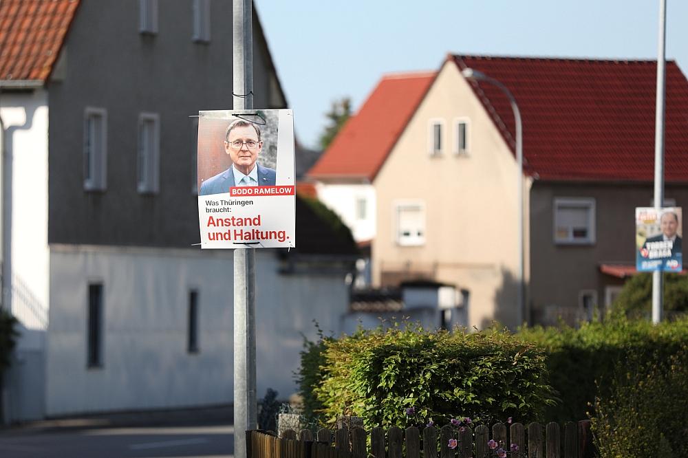 Linken-Wahlplakat zur Landtagswahl in Thüringen (Archiv)