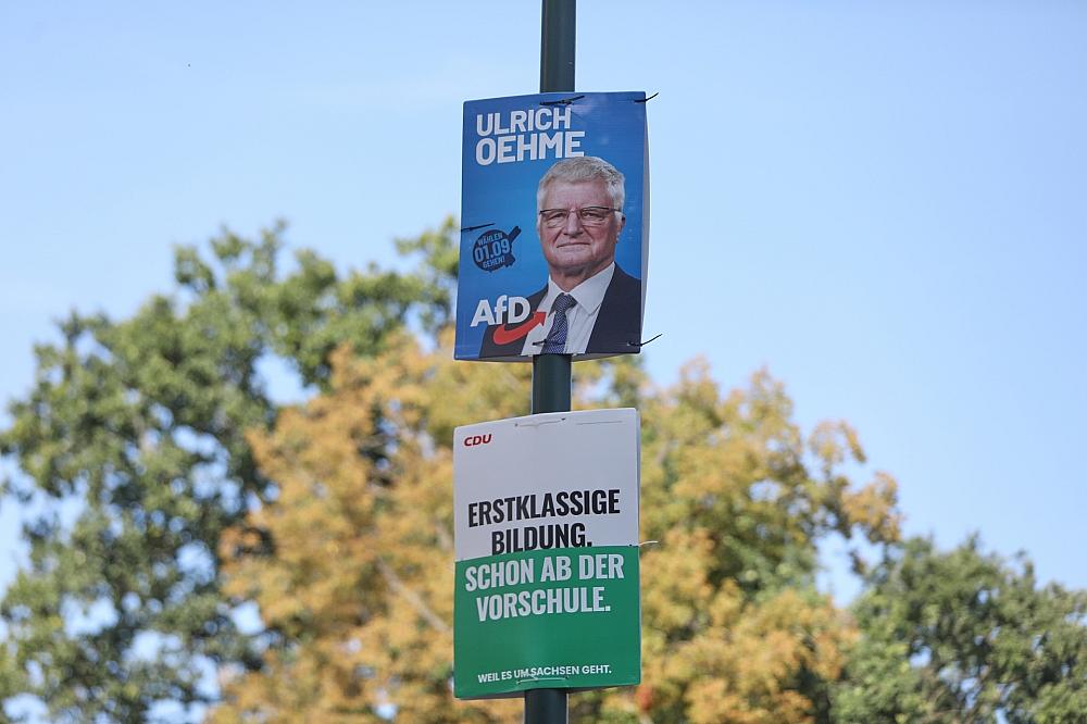 Wahlplakate von AfD und CDU zur Landtagswahl in Sachsen (Archiv)