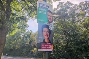 Wahlplakate von CDU und BSW zur Landtagswahl in Sachsen (Archiv)