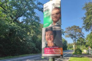 Wahlplakate von CDU und BSW zur Landtagswahl in Sachsen (Archiv)