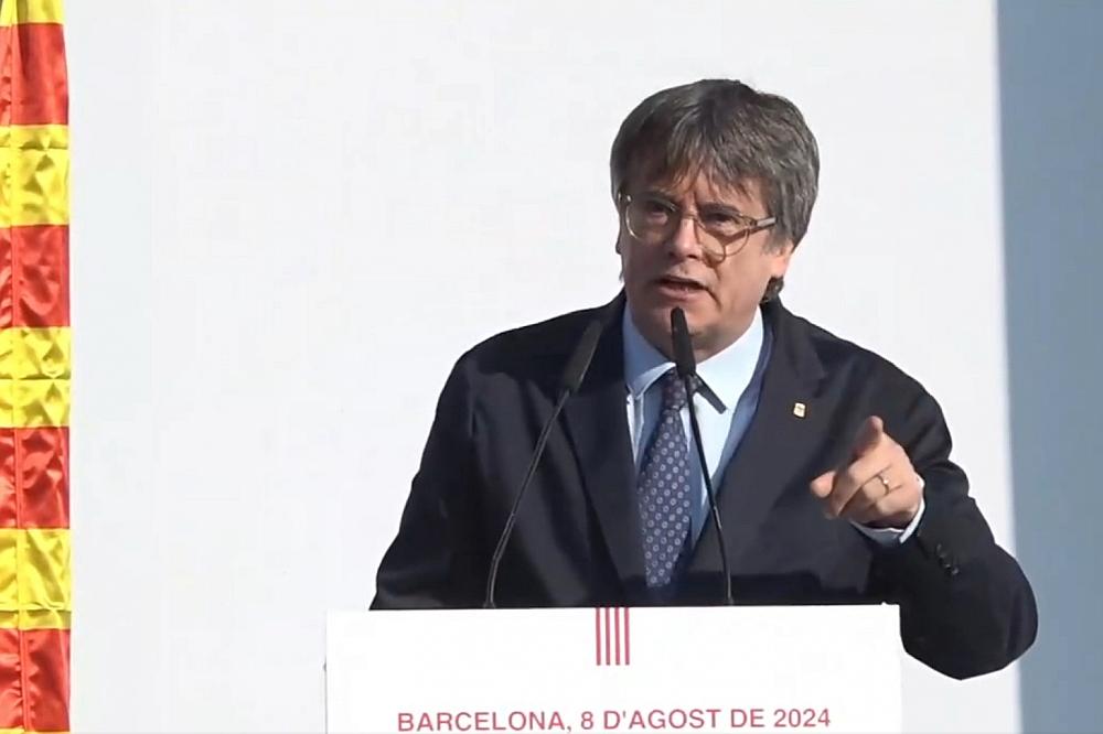 Carles Puigdemont am 08.08.2024 auf von ihm veröffentlichten Live-Stream in Bacelona