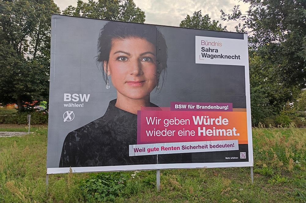 BSW-Wahlplakat zur Landtagswahl in Brandenburg (Archiv)