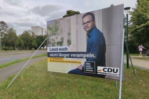 CDU-Wahlplakat mit Jan Redmann zur Landtagswahl in Brandenburg (Archiv)