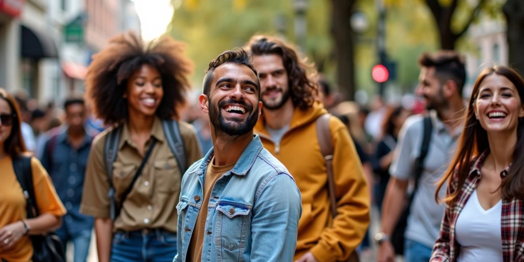 Menschen aus verschiedenen Kulturen in einer Stadt