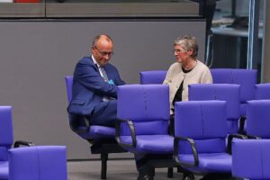 Friedrich Merz und Britta Haßelmann am 16.10.2024