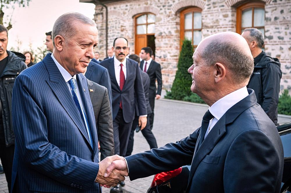 Recep Tayyip Erdogan und Olaf Scholz am 19.10.2024