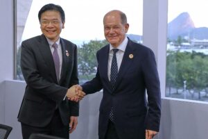 Lawrence Wong und Olaf Scholz in Rio am 18.11.2024