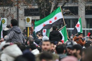 Syrer in Deutschland feiern den Sturz von Assad in Syrien am 08.12.2024