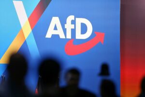 AfD-Logo auf Parteitag am 12.01.2025