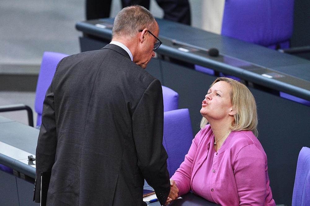 Friedrich Merz und Nancy Faeser (Archiv)