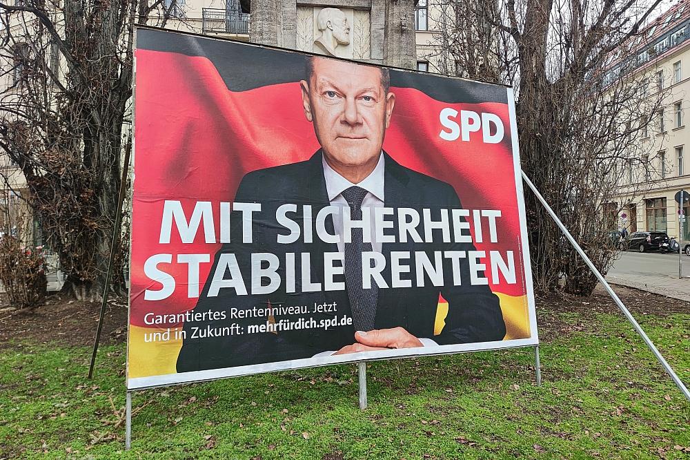 SPD-Wahlplakat mit Olaf Scholz (Archiv)